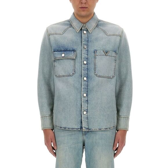 Valentino Men Denim Shirt
